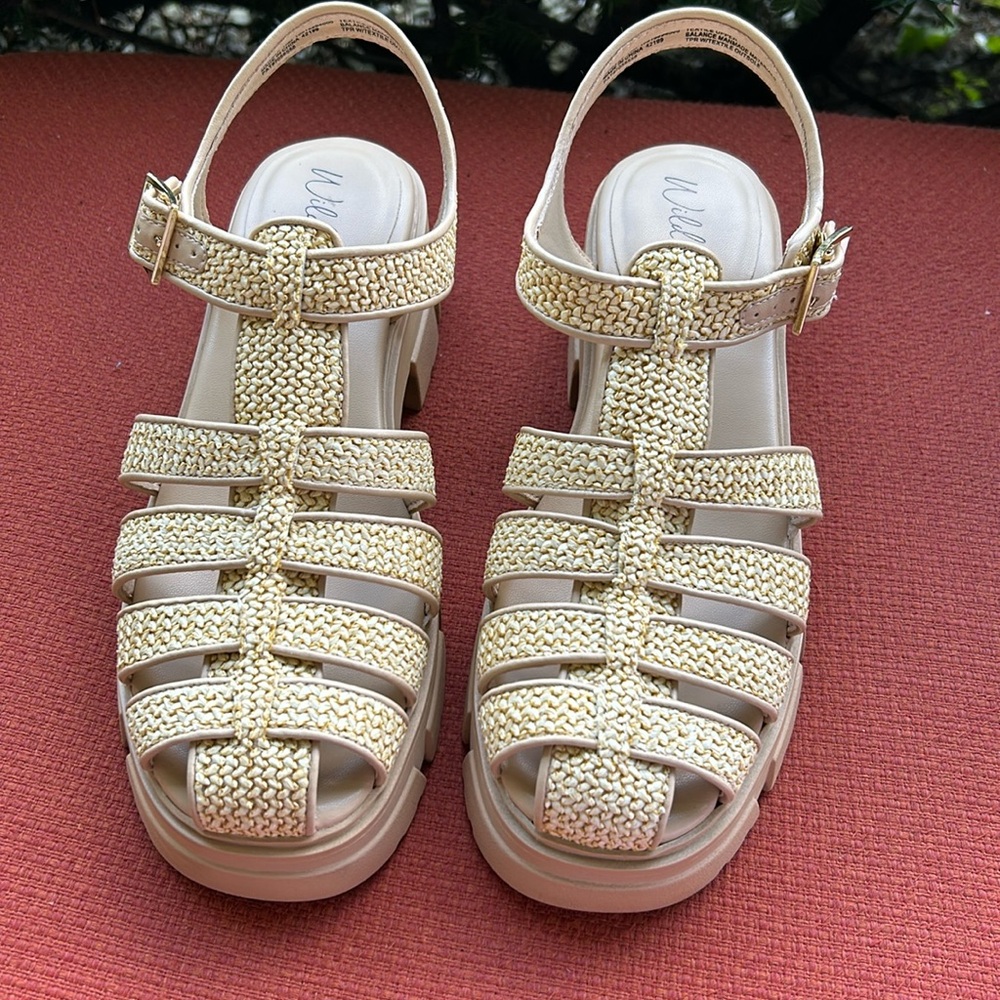 Wild Pair Heraa Fisherman Sandal Natural Rattan Size 10